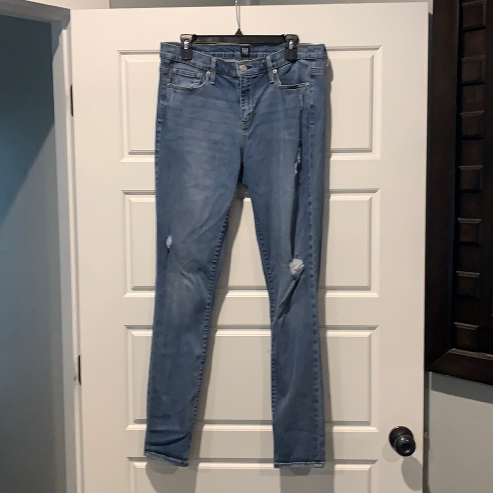 GAP 32 T true skinny distressed jeans tall